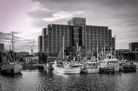 Free Images Dock Black And White Boat Skyline City Skyscraper