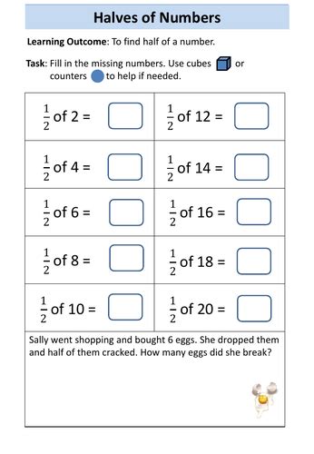 Halves Fractions Aqa Entry Level Maths Teaching Resources