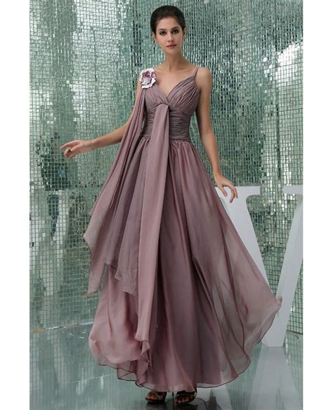 A Line V Neck Floor Length Chiffon Prom Dress OP5005 155 6 GemGrace Com