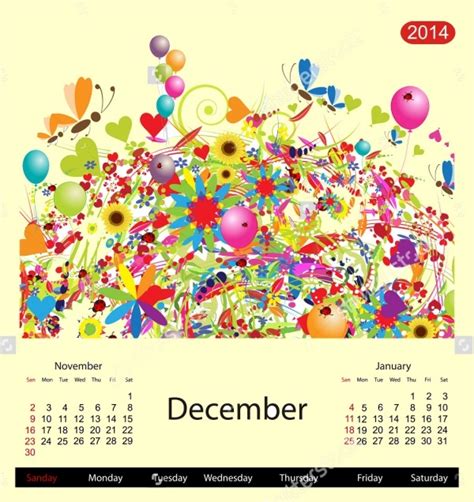 Free 12 Birthday Calendar Designs In Vector Eps