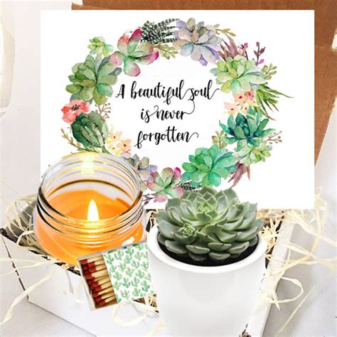 A Beautiful Soul Never Forgotten Succulent Candle Gift Box Etsy