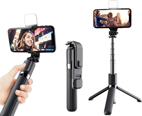 Selfie Stick Tripod With Fill Light And Bluetooth Wireless