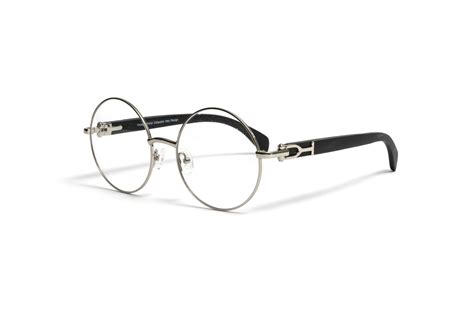 Silver And Black Wood Eyeglasses Round Frame Vwc Eyewear