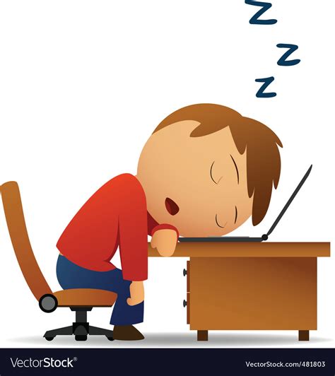 Man Sleeping At Work Royalty Free Vector Image