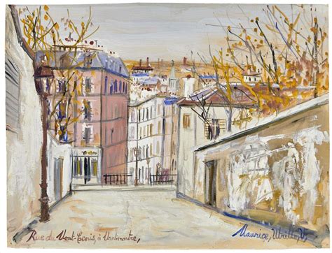 Sold Price Maurice Utrillo 1883 1955 Rue Du Mont Cenis Montmartre