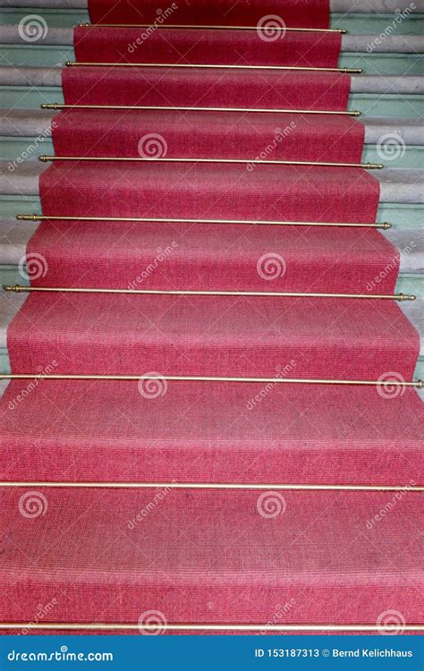 Red Carpet On The Stairs In The Building Stock Image Image Of Stair