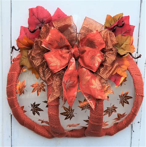 Fall Wreath Pumpkin Wreath Handmade Wreath Thanksgiving Etsy In 2020