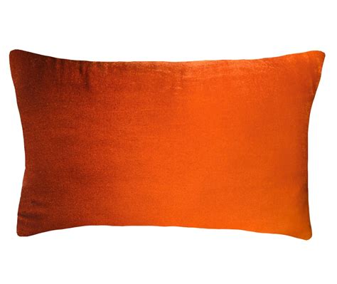 Velvet Throw Pillow Cover Hand Dyed Orange Ombr Silk Velvet By