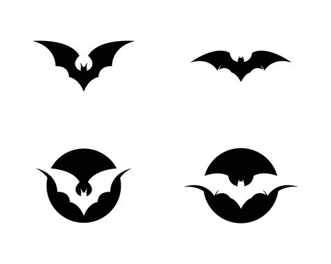 Black Bat Icon Set 829872 Vector Art At Vecteezy