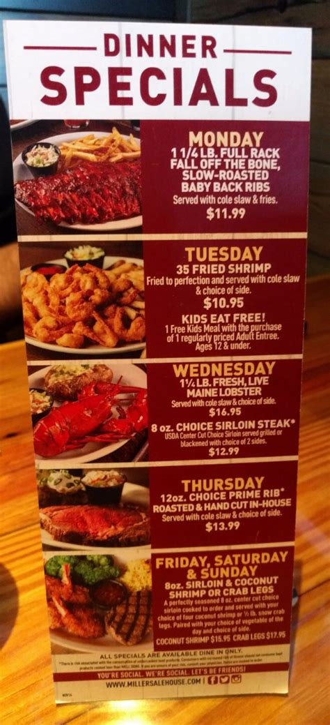 Millers Ale House Printable Coupons