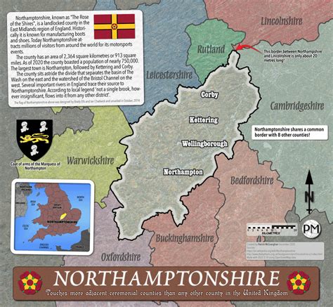 Northamptonshire Shares A Common Border With More Ceremonial Counties