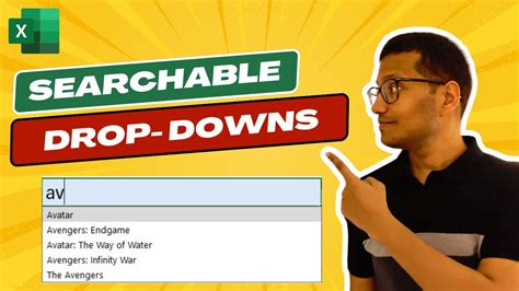 Searchable Drop Down Lists In Excel No Vba 🔥 Youtube