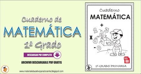 Material Educativo Cuaderno De Ejercicios Matemáticos Para 1º Grado