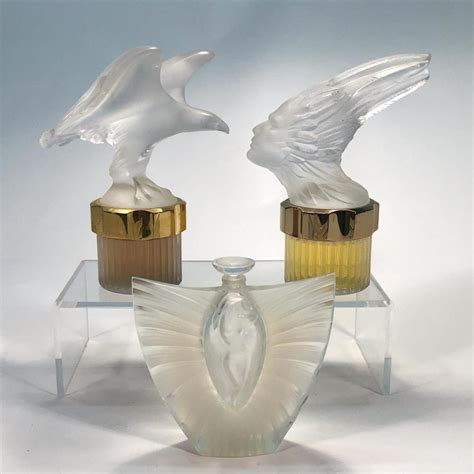 Sold At Auction Three Lalique Frosted Glass Factice Perfume Bottles