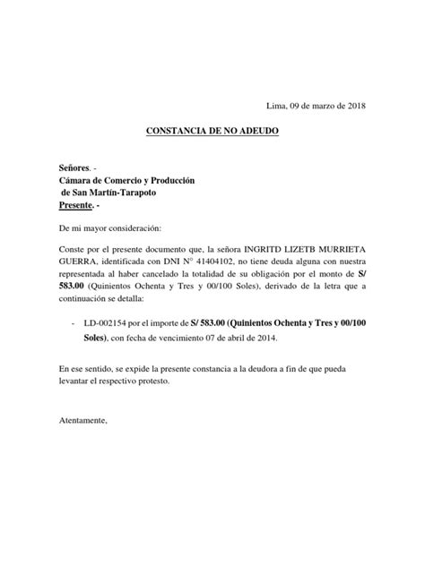 Carta Levantamiento Protesto