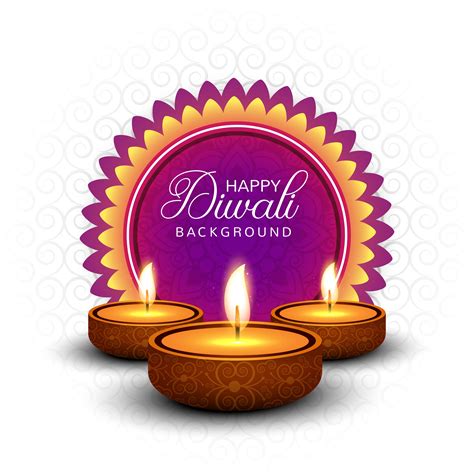 Happy Diwali Diya Oil Lamp Festival Card Background 250454 Vector Art