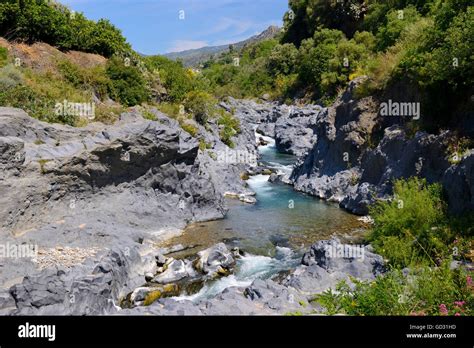 Alcantara Gorge Gole Alcantara Sicily Italy Stock Photo Alamy