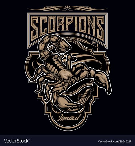 Scorpions Mascot Drawing Logo Vintage Royalty Free Vector