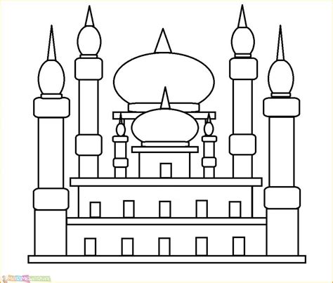 29 Gambar Mewarnai Masjid Nabawi Terlengkap 2020