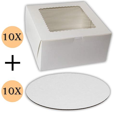 Cake Boxes 10 X 10 X 5 And Cake Boards 10 Inch Bakery Box Has A Clear