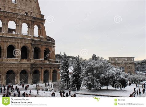 Colosseum Under Snow Editorial Photo Image 28142326