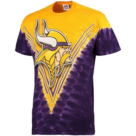 Nfl Minnesota Vikings Majestic V Tie Dye T Shirt Purple Tie Dye T