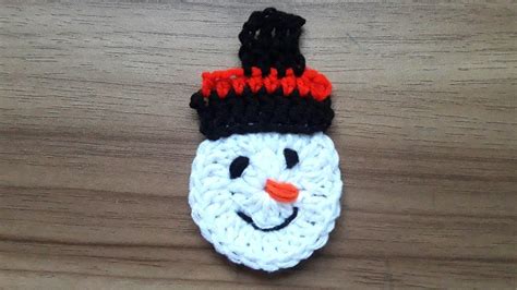 How To Crochet Snowman Applique Christmas Special