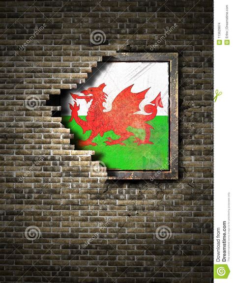 Flagge von wales walisischen drachen, drachen, tierfigur, kunst png. Alte Wales-Flagge In Der Backsteinmauer Stock Abbildung ...