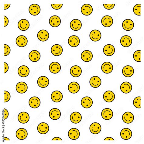 Smile Background Seamless Pattern Of Happy Smiley Face Icon Smiling