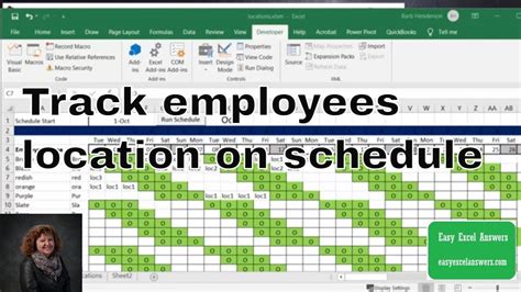 Track Employees Location On Schedule In Excel Youtube