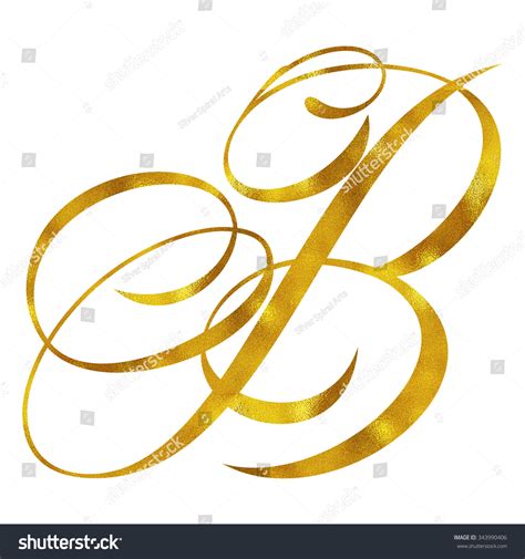 Monogram B Gold Faux Foil Monograms Stock Illustration 343990406