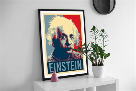 Albert Einstein Wall Art Albert Einstein Hope Poster Canvas Print