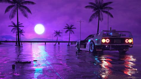 1920 Car Synthwave Wallpaper Synth Wave Wallpapers On Wallpaperdog
