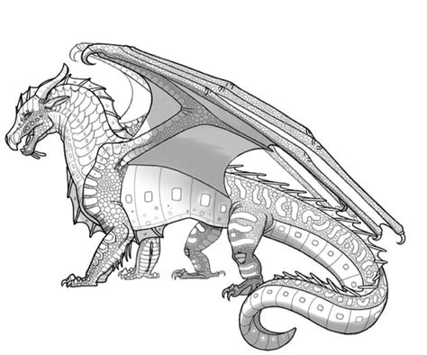 Nightwingseawing Hybrid Coloring Page In 2022 Wings Of Fire Dragons