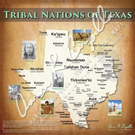 Tribal Nations Of Texas Map 22x22 Poster In 2021 Native