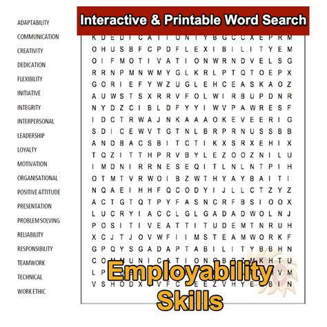 Employability Skills Interactive Word Search From Resources And Courses