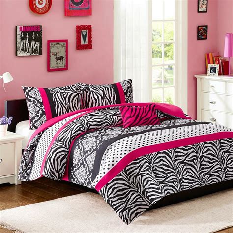 Favorable zebra print bed set zebra bed sets twin wonderful zebra print bedroom decor bedding sets. MODERN CHIC HOT PINK ZEBRA BLACK POLKA DOTS DUVET COVER ...