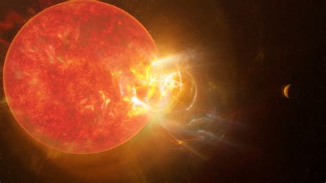 ニュース 太陽にもっとも近い恒星の巨大フレアを多波長で初観測 アルマ望遠鏡