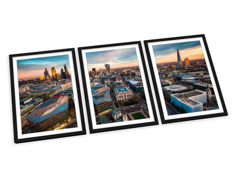 London Skyline City Framed Art Prints Set Picture Poster Etsy Uk