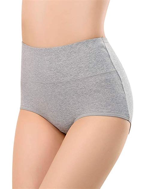 Lelinta Women S Cotton Underwear High Waist Full Coverage Brief Panties Multi Pack Walmart Com