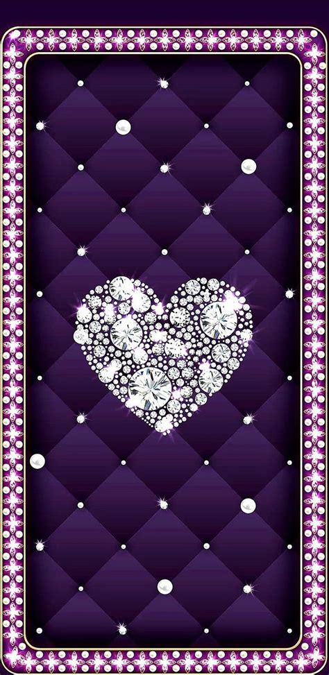 Puple Bling Heart Purple Diamond Purple Hd Phone Wallpaper Peakpx
