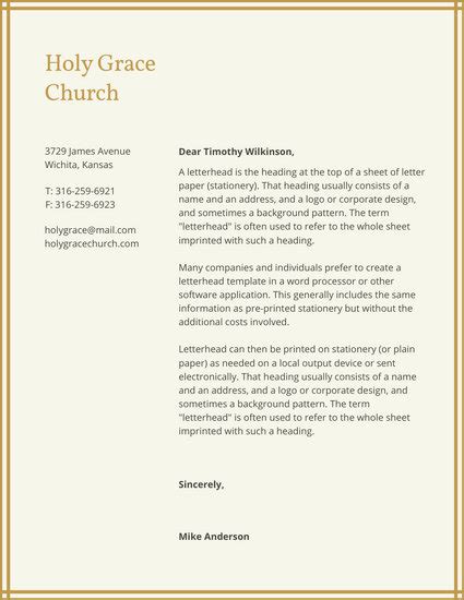 Download church letterhead graphic templates by dcmestudio. Customize 32+ Church Letterhead templates online - Canva