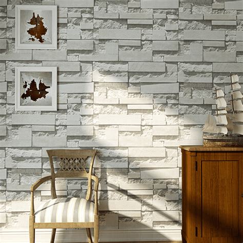 33ft 3d Wallpaper Bedroom Mural Roll Modern Stone Brick Wall Background