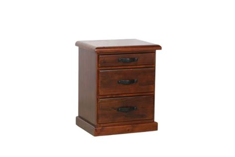 DROVER 3 Drawer Bedside Table Solid Pine