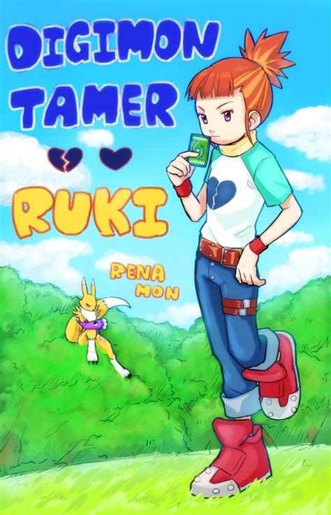 Renamon And Makino Ruki Digimon And More Drawn By Kinoko Atoisu