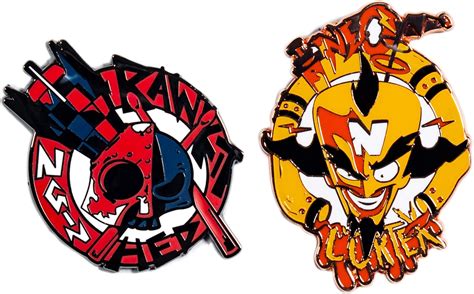 Numskull Official Crash Bandicoot Cortex And N Gin Collectible Metal Enamel Pin Badges Set Of
