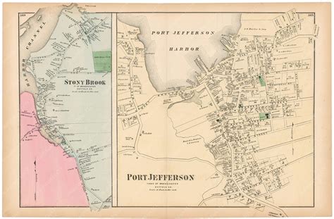Brookhaven Port Jefferson And Stony Brook New York 1873 Wardmaps Llc
