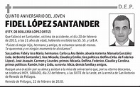 Esquela de FIDEL LÓPEZ SANTANDER : Fallecimiento | Esquela en El Diario ...