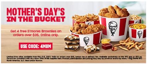 Kfc Canada Mother S Day Promotions Get 4 Free S Mores Brownies With Coupon Code Canadian
