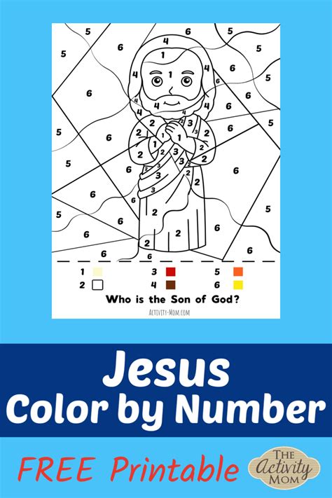Jesus Color By Number Free Printable The Activity Mom